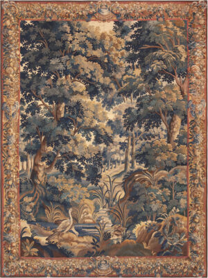 18th Century Silk & Wool French Verdure Tapestry 73752 by Nazmiyal Antique Rugs