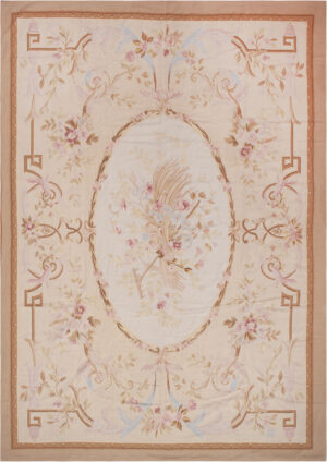 Antique French Aubusson Carpet 73750 by Nazmiyal Antique Rugs