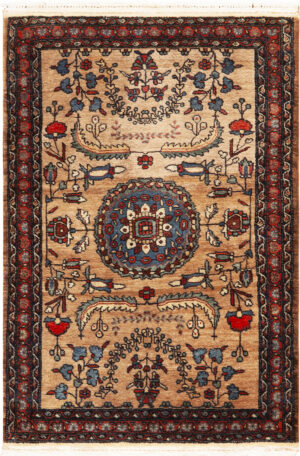 Charming Antique Persian Farahan Sarouk with Floral Medallion and Warm Rustic Tones Rug 73759 by Nazmiyal Antique Rugs