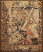 Rare 17th Century Tapestry Featuring Biblical Heroic Scene and Rich Decorative Elements Rare 17th Century Tapestry Featuring Biblical Heroic Scene and Rich Decorative Elements 73754 by Nazmiyal Antique Rugs