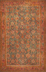Vibrant Antique Turkish Rug with Bold Palmettes and Striking Decorative Pattern 73765 by Nazmiyal Antique Rugs