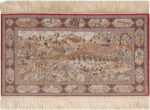Back of Fine Vintage Scenic Microknots Rug Back of Fine Vintage Scenic Microknots Rug 73693 by Nazmiyal Antique Rugs