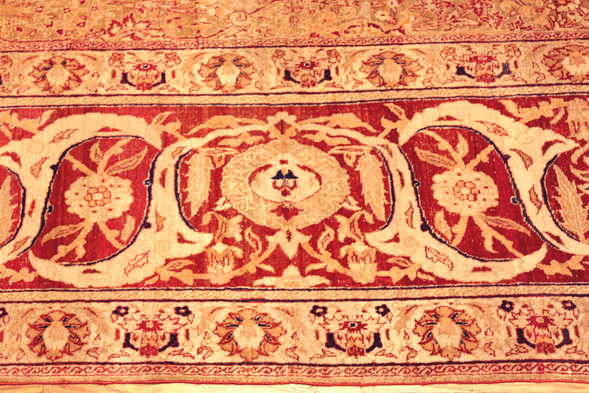 Luxury Antique Persian Tabriz Rug with Sophisticated Floral Pattern