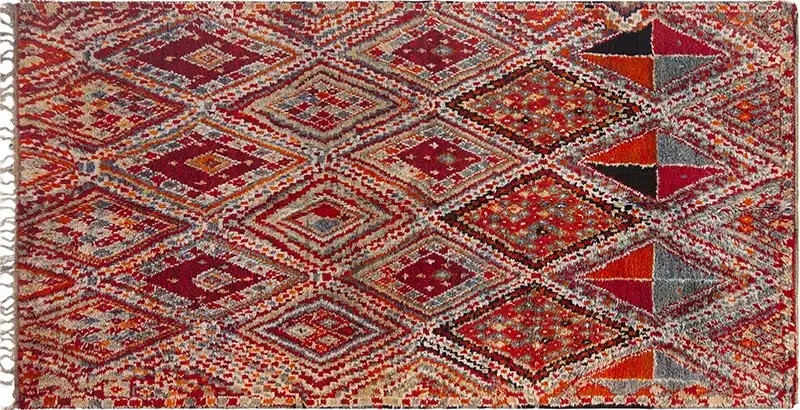 Colorful Vintage Moroccan Geometric Tribal Rug 73089 by Nazmiyal Antique Rugs
