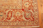 Corner of Exquisite Antique Persian Tabriz Rug with Delicate Floral Design and Warm Coral Border by Nazmiyal Antique Collection Corner of Exquisite Antique Persian Tabriz Rug with Delicate Floral Design and Warm Coral Border 73648 by Nazmiyal Antique Collection