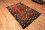 Floor View of Rare 17th Century Antique Persian Rug Handwoven Floral Masterpiece from the Safavid Era 73642 by Nazmiyal Antique Rugs