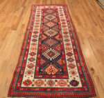 Floor View of Antique Geometric Talish Runner Rug 72052 by Nazmiyal Antique Rugs