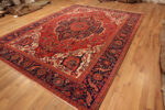 Side Floor View of Impressive Heriz Rug Antique Persian Handwoven Design for Collectors and Interiors by Nazmiyal Antique Collection Side Floor View of Impressive Heriz Rug Antique Persian Handwoven Design for Collectors and Interiors 73284 by Nazmiyal Antique Collection