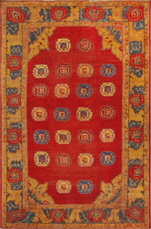 Large Antique Turkish Oushak Rug 73689 by Nazmiyal Antique Rugs
