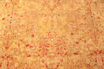 Middle Detail of Exquisite Antique Persian Tabriz Rug with Delicate Floral Design and Warm Coral Border by Nazmiyal Antique Collection Middle Detail of Exquisite Antique Persian Tabriz Rug with Delicate Floral Design and Warm Coral Border 73648 by Nazmiyal Antique Collection