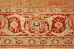 Side Border of Exquisite Antique Persian Tabriz Rug with Delicate Floral Design and Warm Coral Border by Nazmiyal Antique Collection Side Border of Exquisite Antique Persian Tabriz Rug with Delicate Floral Design and Warm Coral 73648 Border