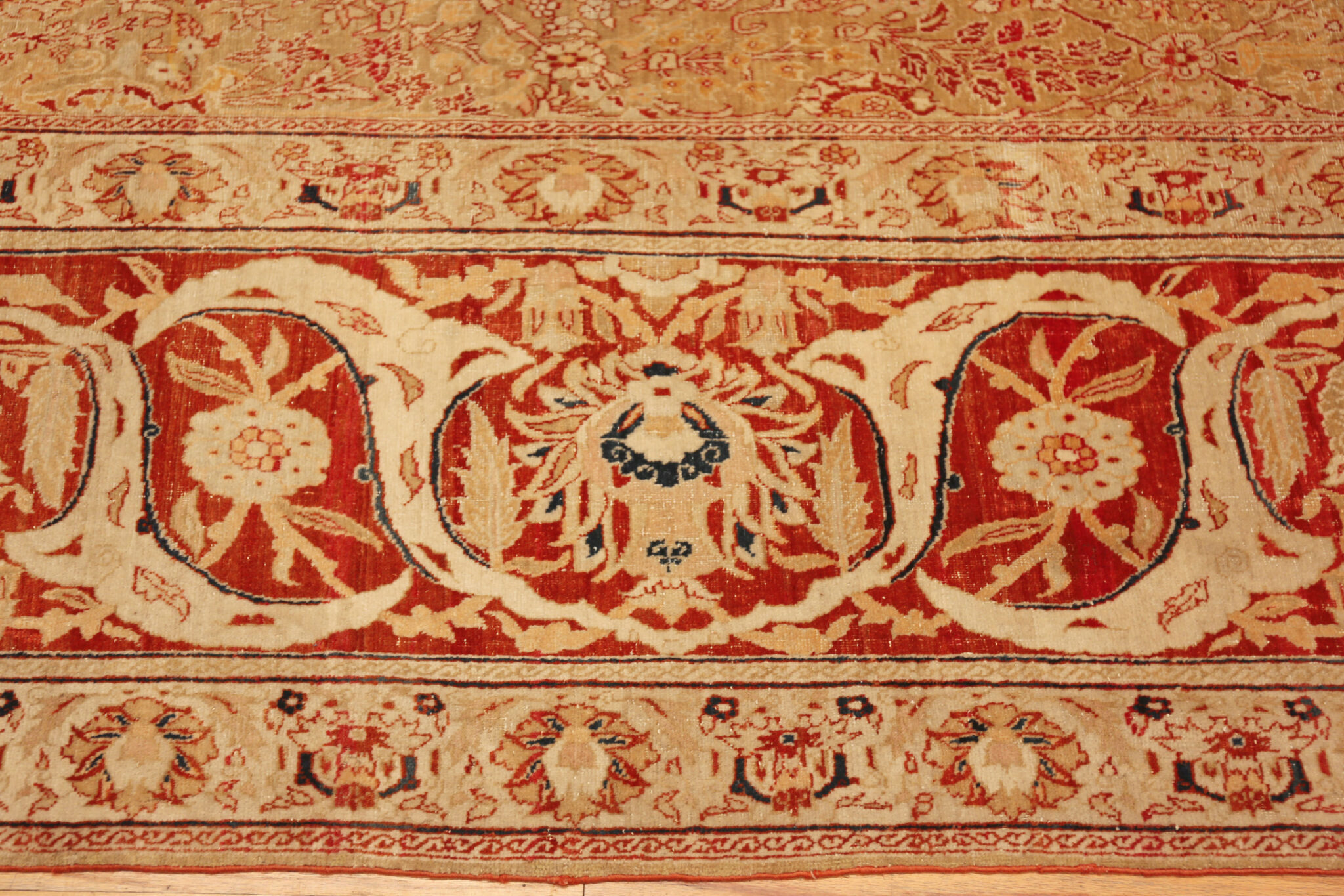 Luxury Antique Persian Tabriz Rug with Sophisticated Floral Pattern
