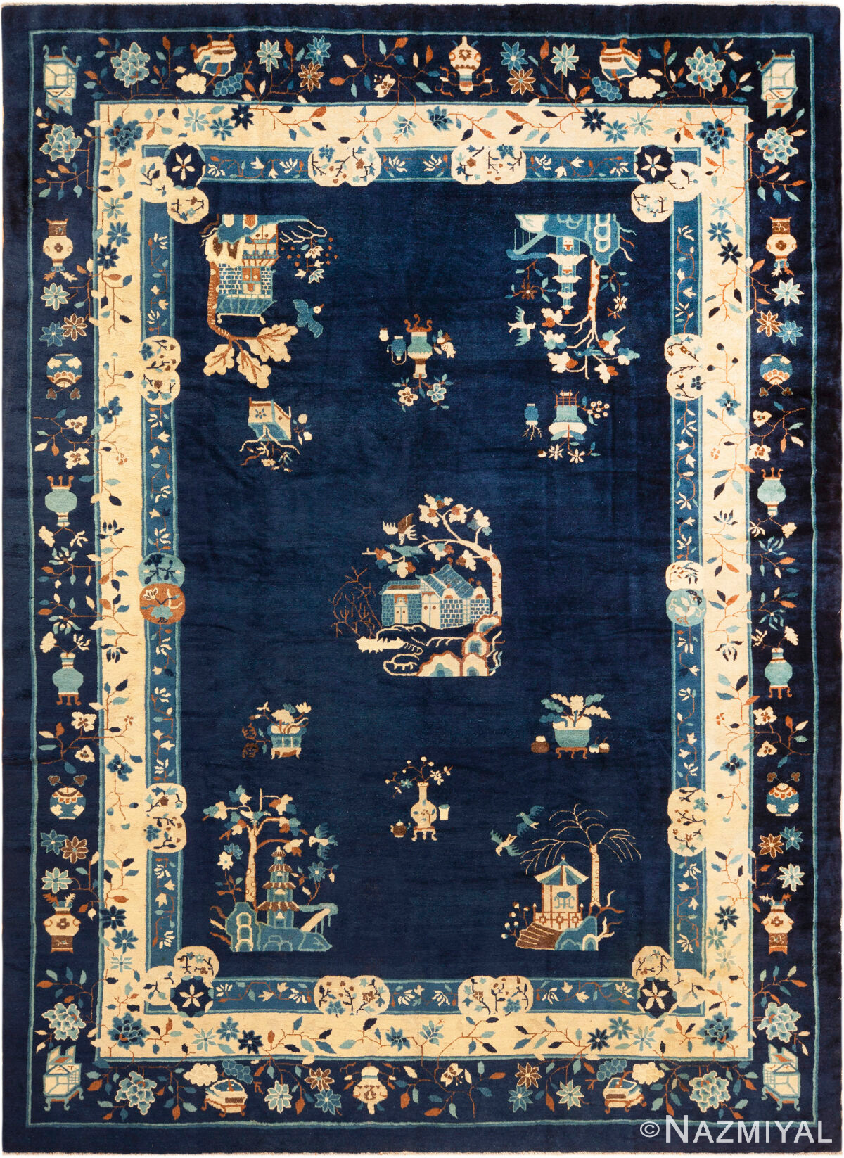 Antique Chinese Peking Rug 73729 by Nazmiyal Antique Rugs