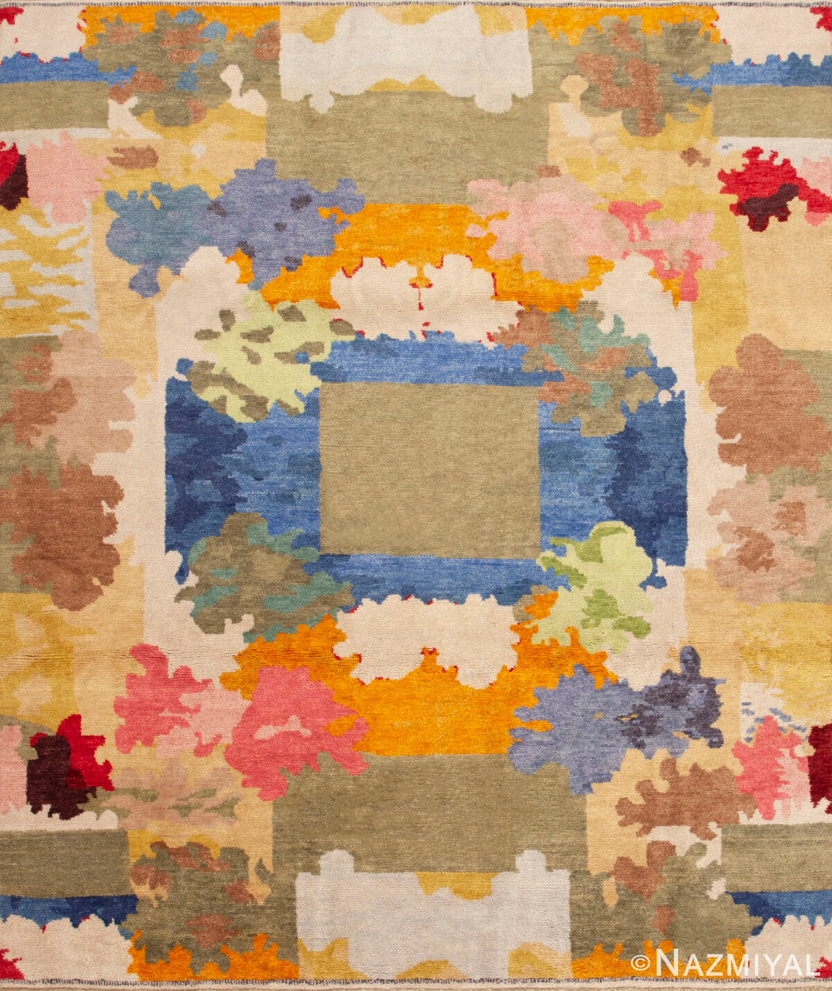 Striking Modern Abstract Rug in a Vibrant Multicolor Palette 61192 by Nazmiyal Antique Rugs