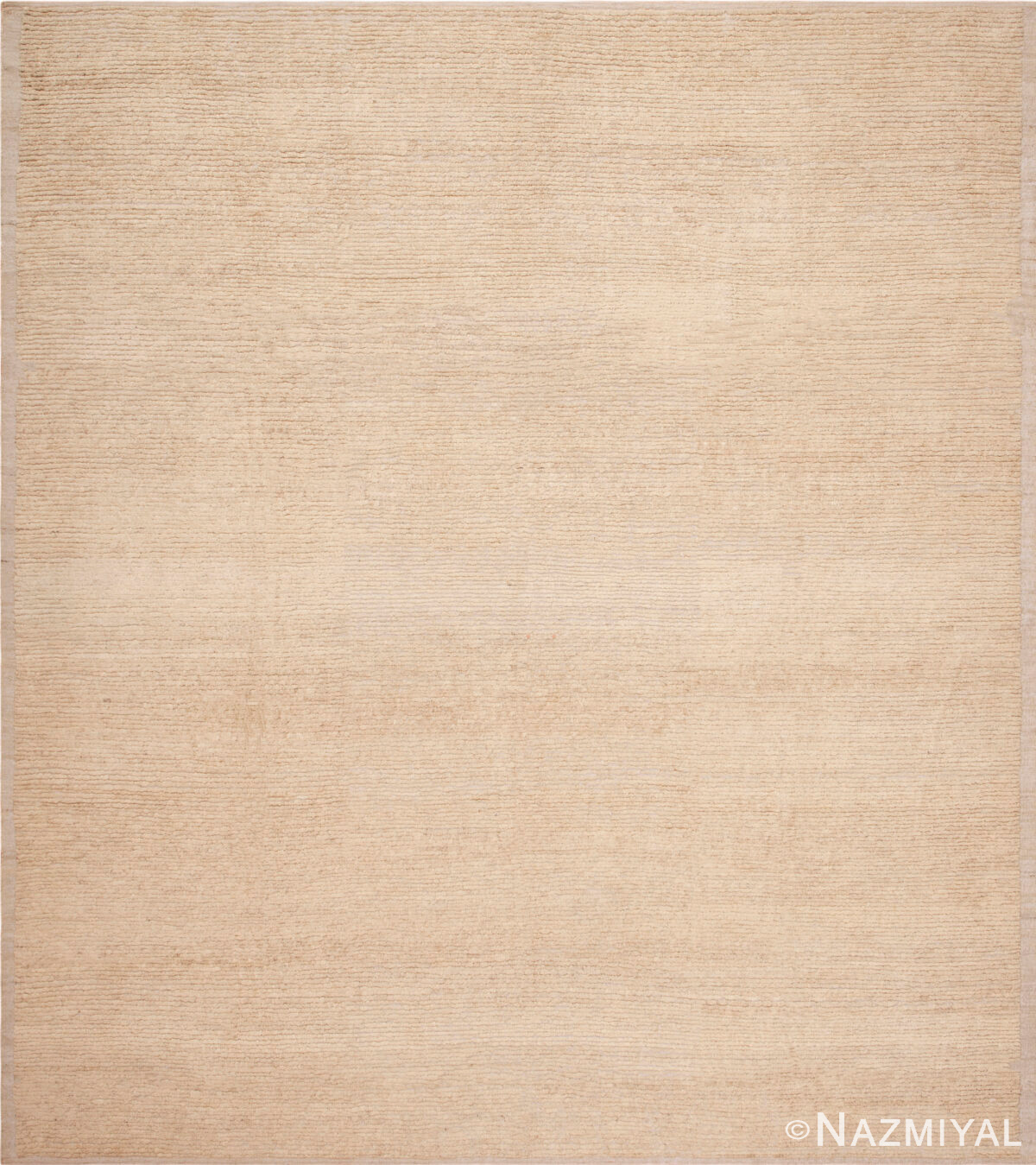 Luxurious Modern Silk Beige Rug with Minimalist Elegance and Soft Contemporary Appeal 61195 by Nazmiyal Antique Rugs