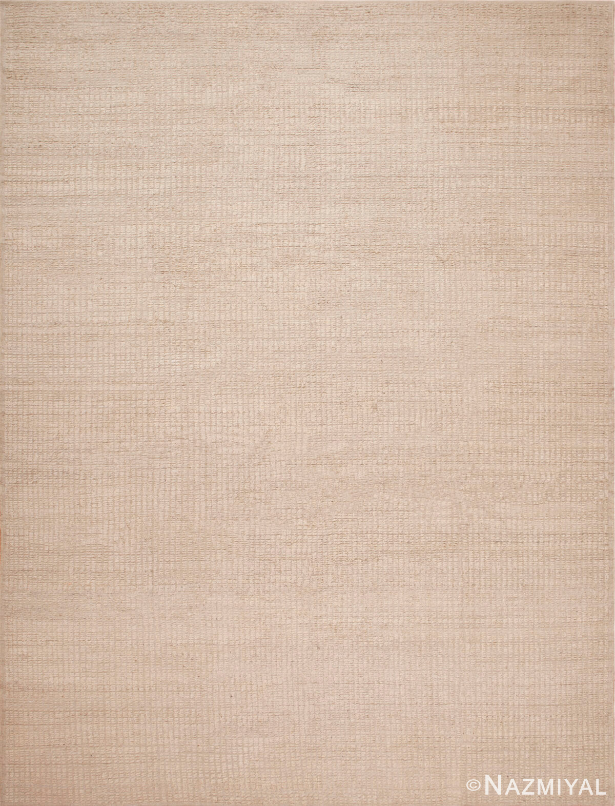Refined Modern Silk Cream Rug with Minimalist Texture and Soft Neutral Elegance 61200 by Nazmiyal Antique Rugs