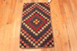 Floor View of Small Scatter Size Bold Geometric Pattern Antique American Hooked Rug Floor View of Small Scatter Size Bold Geometric Pattern Antique American Hooked Rug 46525 by Nazmiyal Antique Rugs