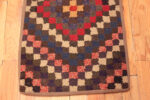 Bottom of Small Scatter Size Bold Geometric Pattern Antique American Hooked Rug Bottom of Small Scatter Size Bold Geometric Pattern Antique American Hooked Rug 46525 by Nazmiyal Antique Rugs