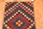 Top of Small Scatter Size Bold Geometric Pattern Antique American Hooked Rug Top of Small Scatter Size Bold Geometric Pattern Antique American Hooked Rug 46525 by Nazmiyal Antique Rugs