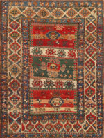 Rare Antique Caucasian Kazak Rug with Bold Color Blocks and Primal Geometric Spirit 73162 by Nazmiyal Antique Rugs