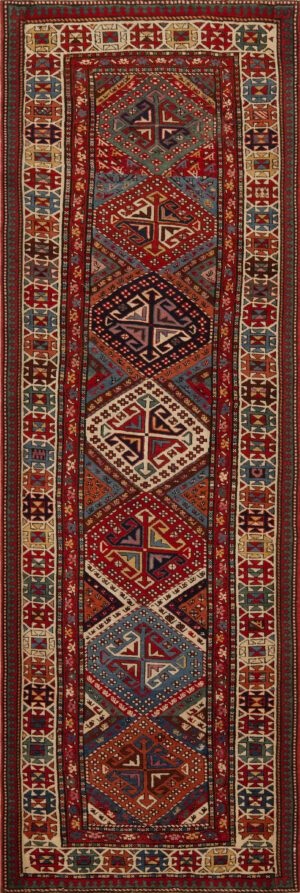 Antique Kazak Caucasian Geometric Rug 73181 by Nazmiyal Antique Rugs