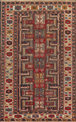 Antique Shirvan Caucasian Rug with Intricate Latch Hook Medallions and Rich Tribal Geometry Antique Shirvan Caucasian Rug with Intricate Latch Hook Medallions and Rich Tribal Geometry 73163 by Nazmiyal Antique Rugs