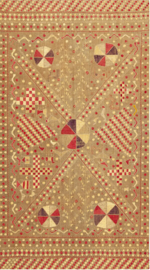 Antique Silk Indian Embroidery Textile 71330 by Nazmiyal Antique Rugs