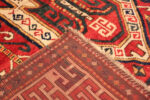 Back of Antique Caucasion Sewan Kazak Geometric Rug Back of Antique Caucasion Sewan Kazak Geometric Rug 73695 by Nazmiyal Antique Rugs