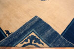 Back of Antique Chinese Ningxia Rug with Minimalist Dragon Medallion 73588 by Nazmiyal Antique Rugs