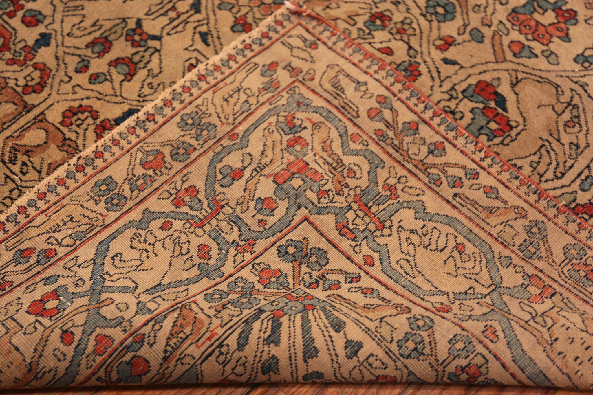 Persion Rug Figures Antique Persian Kashan Rug Mythical Animal Figures Nazmiyal