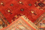 Back of Vintage Silk Khotan Rug with Auspicious Medallion and Vibrant Red Field Back of Vintage Silk Khotan Rug with Auspicious Medallion and Vibrant Red Field 73777 by Nazmiyal Antique Rugs