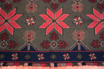 Border of Antique Geometric Embroidery Folk Textile in Red, Blue & Green Border of Antique Geometric Embroidery Folk Textile in Red, Blue & Green 73683 by Nazmiyal Antique Rugs