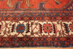 Border of Antique Persian Serapi Rug with Cerulean Corners 73647 by Nazmiyal Collection