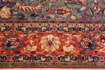 Border of Antique Persian Tehran Silk and Wool Rug with Floral Motifs 73764 by Nazmiyal Antique Rugs