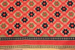 Border of Antique Scandinavian Geometric Bed Cover Textile 73653 by Nazmiyal Antique Rugs