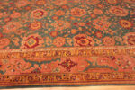 Border of Vibrant Antique Turkish Rug with Bold Palmettes and Striking Decorative Pattern 73765 by Nazmiyal Antique Rugs