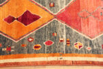 Border of Vintage Gabbeh Rug Tribal and Desert Sunset Palette Border of Vintage Gabbeh Rug Tribal and Desert Sunset Palette 73807 by Nazmiyal Antique Rugs