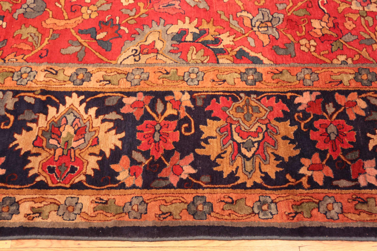 German Rugs Vibrant Oversized Vintage German Hooked Rug 73482 Nazmiyal