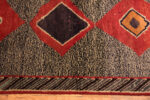Border of Vintage Persian Gabbeh Rug with Bold Diamond Border of Vintage Persian Gabbeh Rug with Bold Diamond 73800 By Nazmiyal Antique Rugs