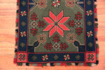 Bottom of Antique Geometric Embroidery Folk Textile in Red, Blue & Green Bottom of Antique Geometric Embroidery Folk Textile in Red, Blue & Green 73683 by Nazmiyal Antique Rugs