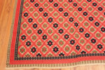 Bottom of Antique Scandinavian Geometric Bed Cover Textile 73653 by Nazmiyal Antique Rugs