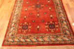 Bottom of Vintage Silk Khotan Rug with Auspicious Medallion and Vibrant Red Field Bottom of Vintage Silk Khotan Rug with Auspicious Medallion and Vibrant Red Field 73777 by Nazmiyal Antique Rugs