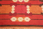 Bottom of Vibrant Vintage Swedish Signed GS Kilim Rug 73685 by Nazmiyal Antique Rugs