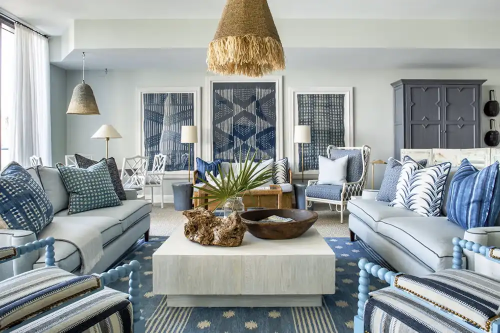 Celestine Blue Decor Ambiance by Nazmiyal Antique Rugs