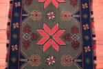 Center of Antique Geometric Embroidery Folk Textile in Red, Blue & Green Center of Antique Geometric Embroidery Folk Textile in Red, Blue & Green 73683 by Nazmiyal Antique Rugs