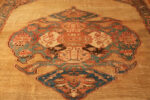 Center of Antique Persian Bakshaish Rug with Bold Geometric Medallion and Rustic Charm Center of Antique Persian Bakshaish Rug with Bold Geometric Medallion and Rustic Charm 73762 by Nazmiyal Antique Rugs