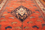 Center of Antique Persian Serapi Rug with Cerulean Corners 73647 by Nazmiyal Collection