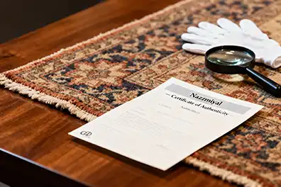 Certificate of Authenticity by Nazmiyal Antique Rugs