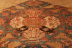 Close Up of Antique Persian Bakshaish Rug with Bold Geometric Medallion and Rustic Charm Close Up of Antique Persian Bakshaish Rug with Bold Geometric Medallion and Rustic Charm 73762 by Nazmiyal Antique Rugs