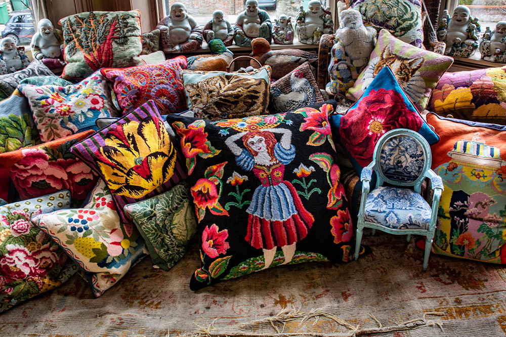 Collection of Needlepoint Pillowcasing by Nazmiyal